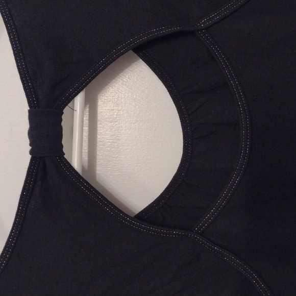 Express Vintage Black Sexy Basic T-shirt Cap Sleeve Keyhole Back XS - Picture 11 of 15